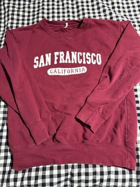 San Francisco California Maroon Crewneck Sweatshirt